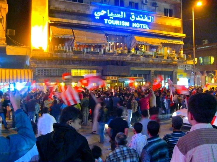 After the football win in Aleppo, Syria.