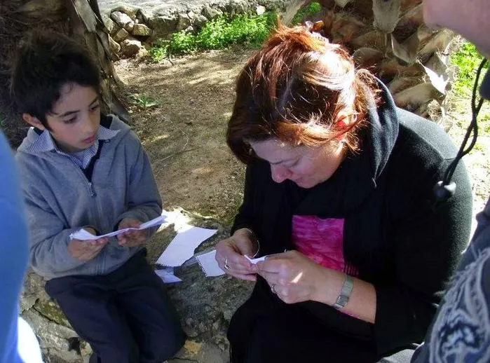 With Michael at the Ramallah Friends School, Palestine. January 2013. We folded these ninja stars in the playground after I read his class the story of Sadako Sasaki and the 1,000 Paper Cranes and then taught them how to fold them.