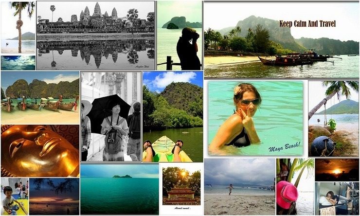 A montage of photos from Klelia's around the world trip.