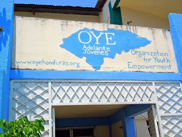 Organization for Youth Empowerment's logo is proudly displayed throughout the city.