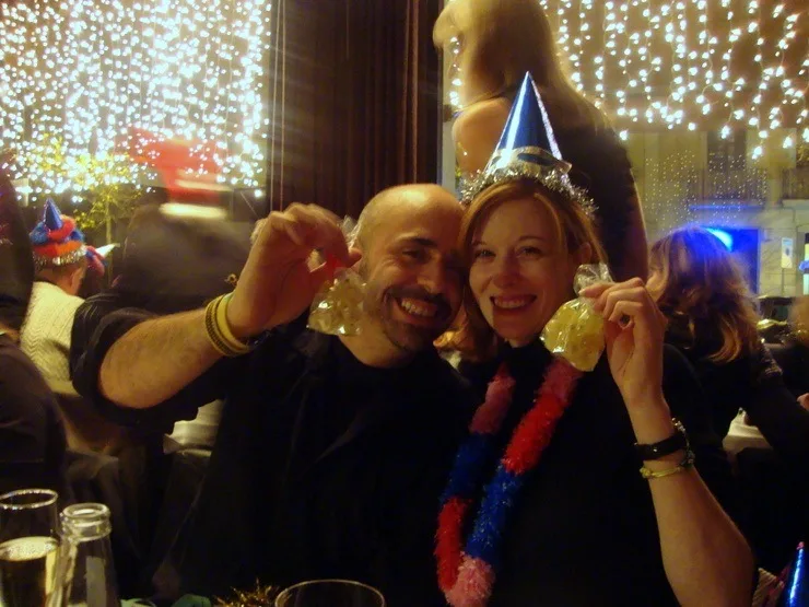 Michael on New Year's Eve in Barcelona, the night he got engaged!