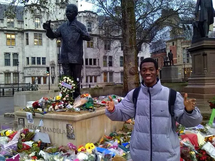 Celebrating Nelson Mandela at Parliament Square, London.