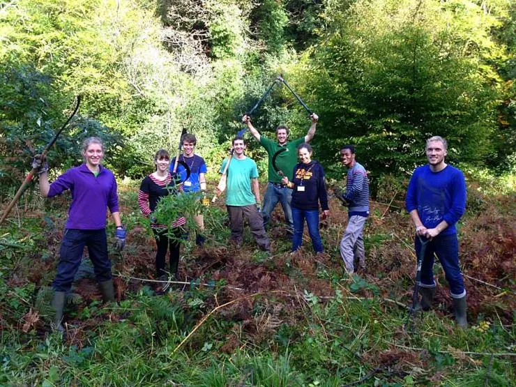 Voluntary conservation work at the Lost Gardens of Heligan in Cornwall.
