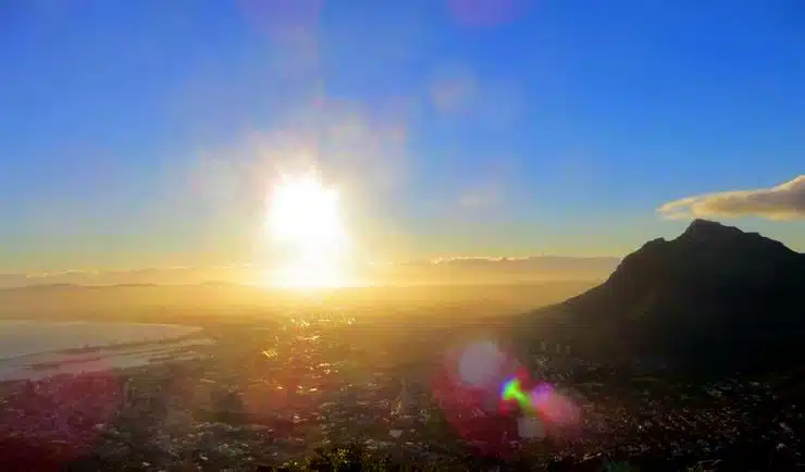 The view of Cape Town from Lion's Head.