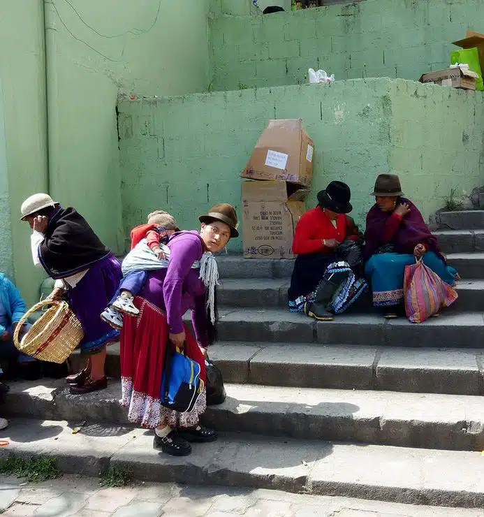 A Cañar woman and baby, in Cañar, Ecuador, 2010.