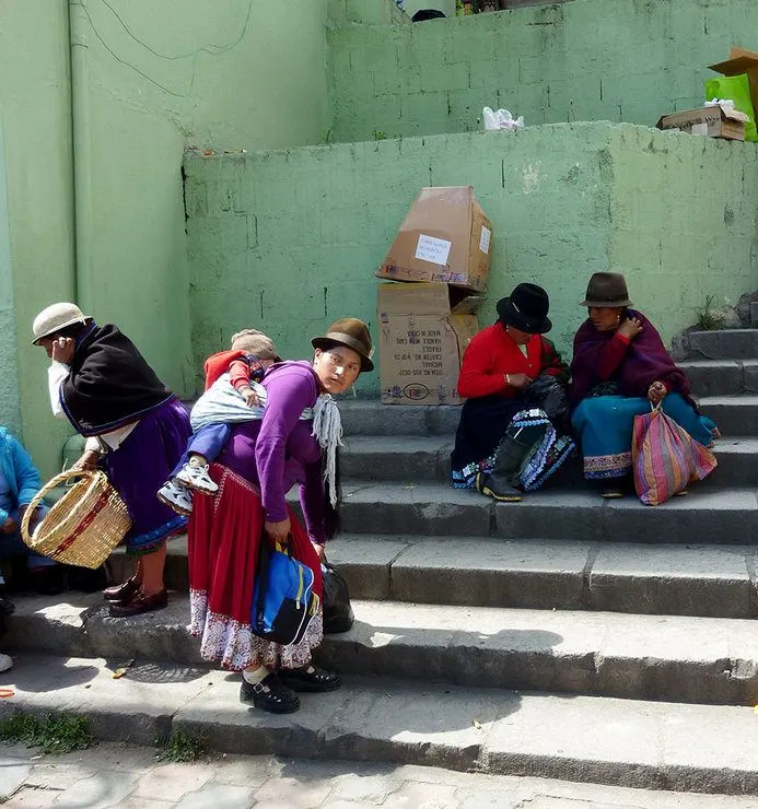 A Cañar woman and baby, in Cañar, Ecuador, 2010.