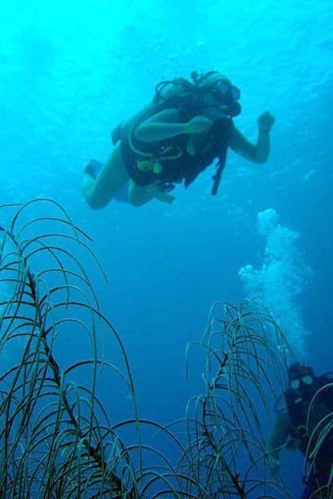 Ana's first time scuba diving in San Andres, Colombia.