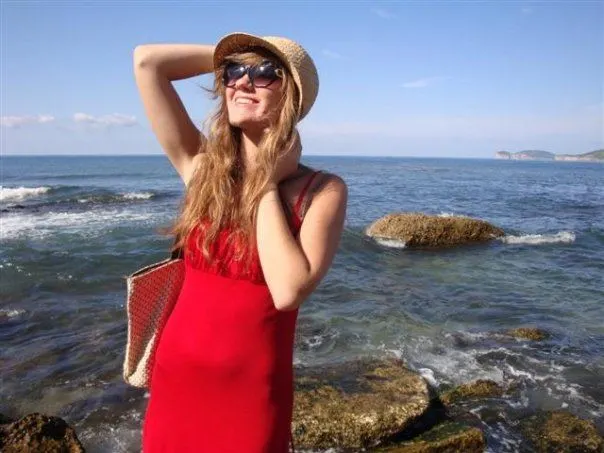 Monica soaking up the sun during her Thailand travels.