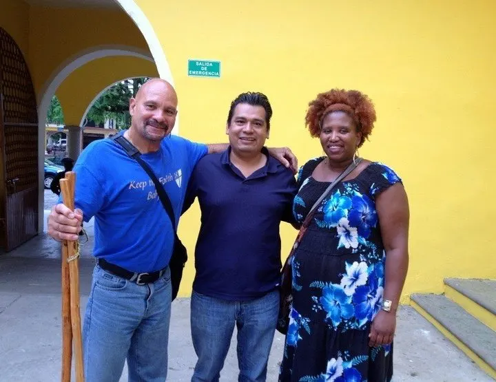 Reagan with Gerson Morales, the mayor of Yanga, Mexico, and her dad.