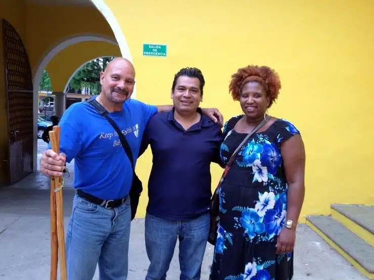 Reagan with Gerson Morales, the mayor of Yanga, Mexico, and her dad.