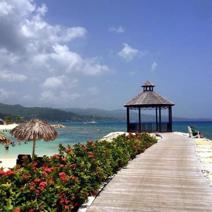 One of the breathtaking yoga studios Kelly had the opportunity to teach in on the beaches of Montego Bay, Jamaica.