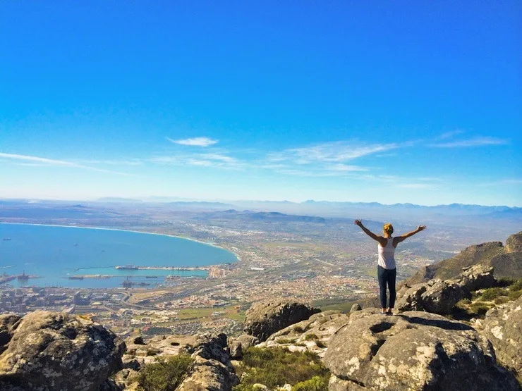 Looking out over Cape Town from Table Top Mountain.