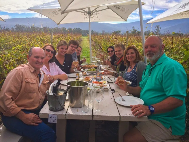 Grabbing lunch at Bramon Winery with Haleigh's host family and visiting parents.