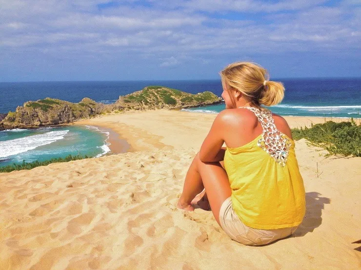 Relaxing at Robberg 5 Beach in Plettenberg Bay, South Africa.