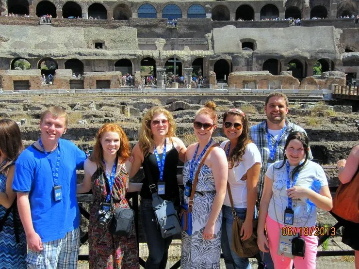 Nathan with a travel group. 