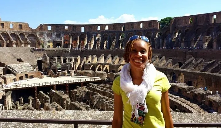 Fenesha in Rome, Italy at the Colosseum.