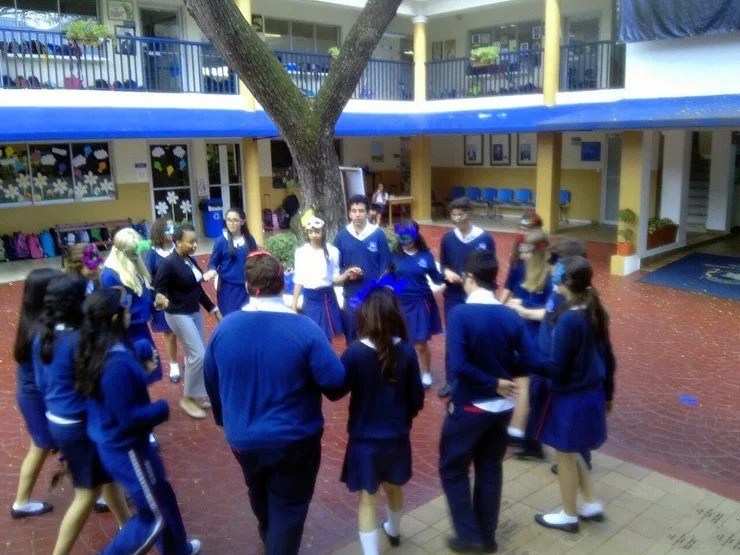 Jamilah leading students in an Elizabethan Age style dance while students studied &ldquo;Romeo and Juliet.&rdquo; Great unit of study, great kids.