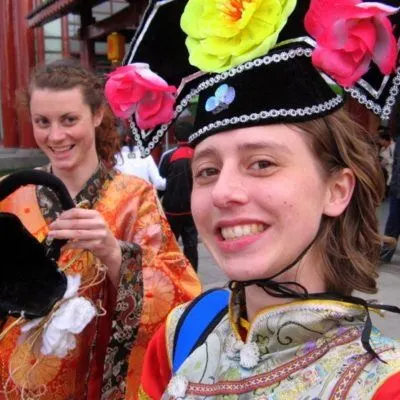 Kim in Xian, China having fun!