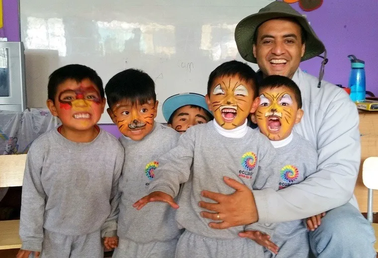 With Kids in San Juan the Pastocalle by Cotopaxi Volcano, Ecuador.