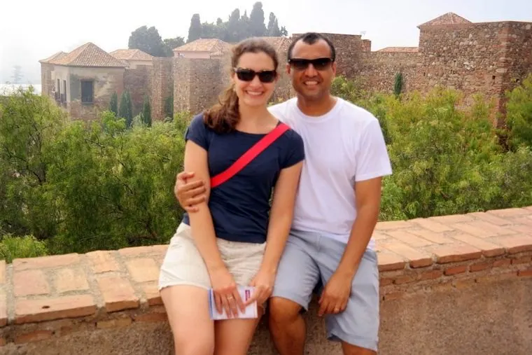 Luiz in Spain with his wife.