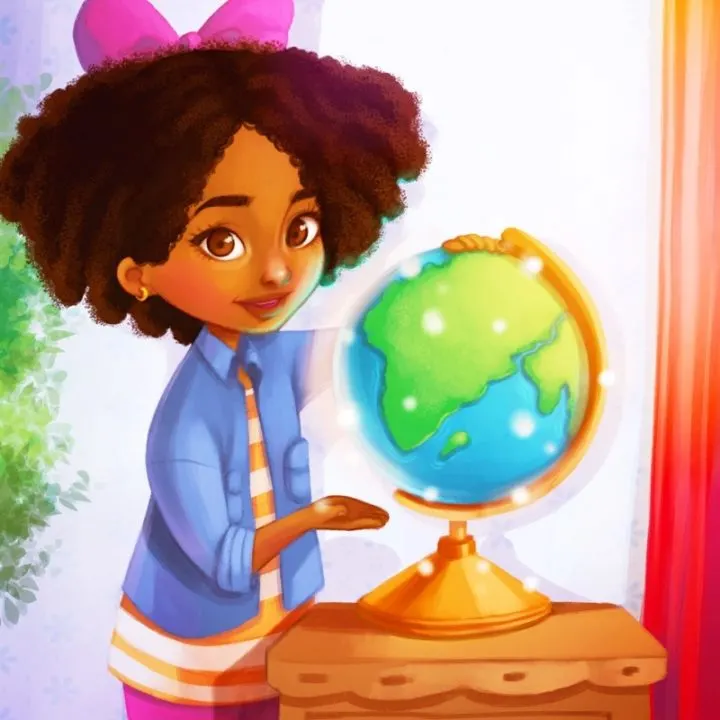 Anya exploring the world in her picture books!