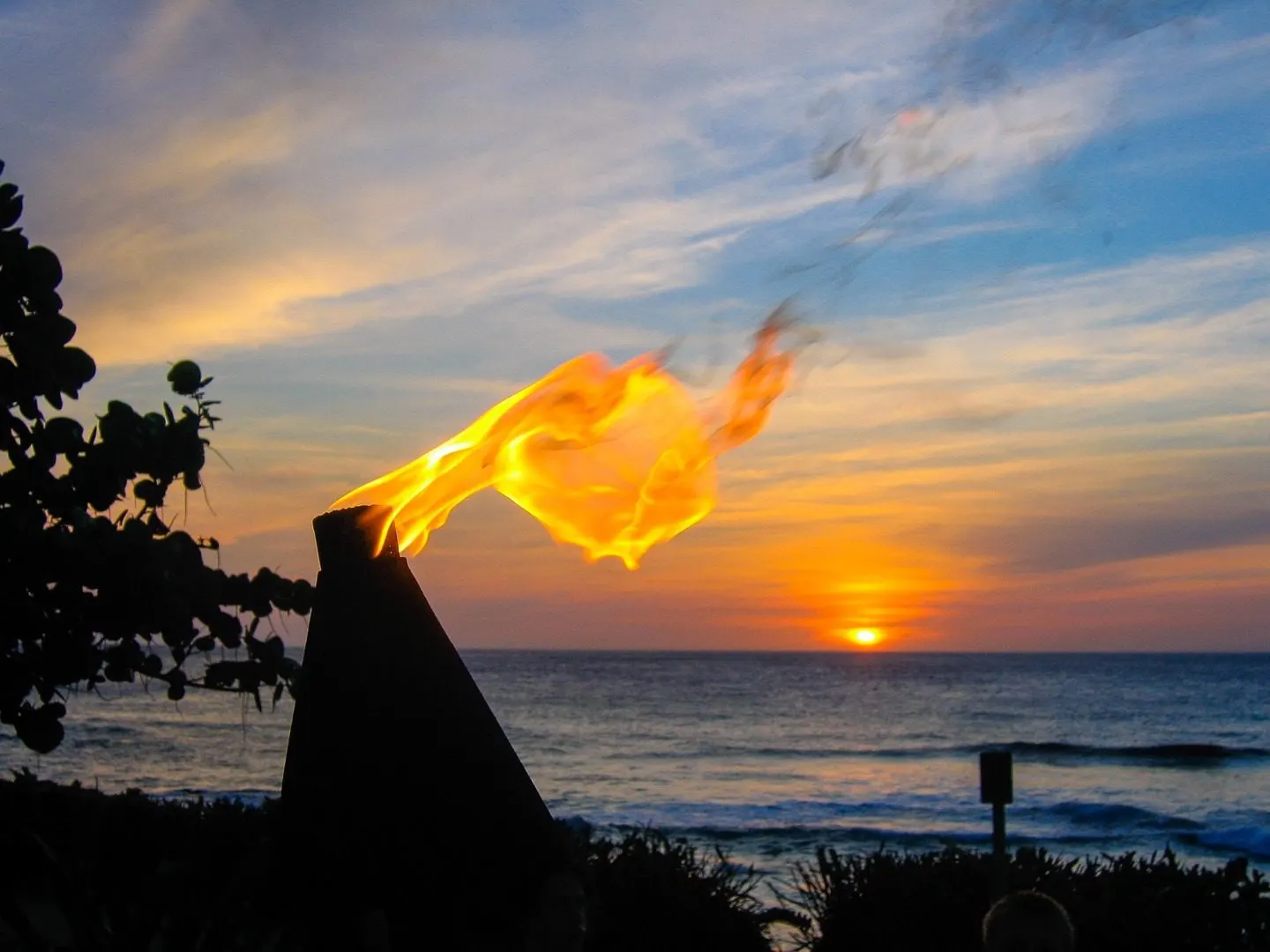 Sunset over the Pacific on Big Island in Hawaii.