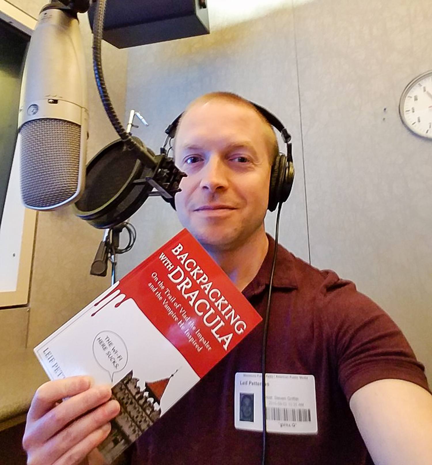 On a radio interview with Rick Steves about "Backpacking With Dracula."