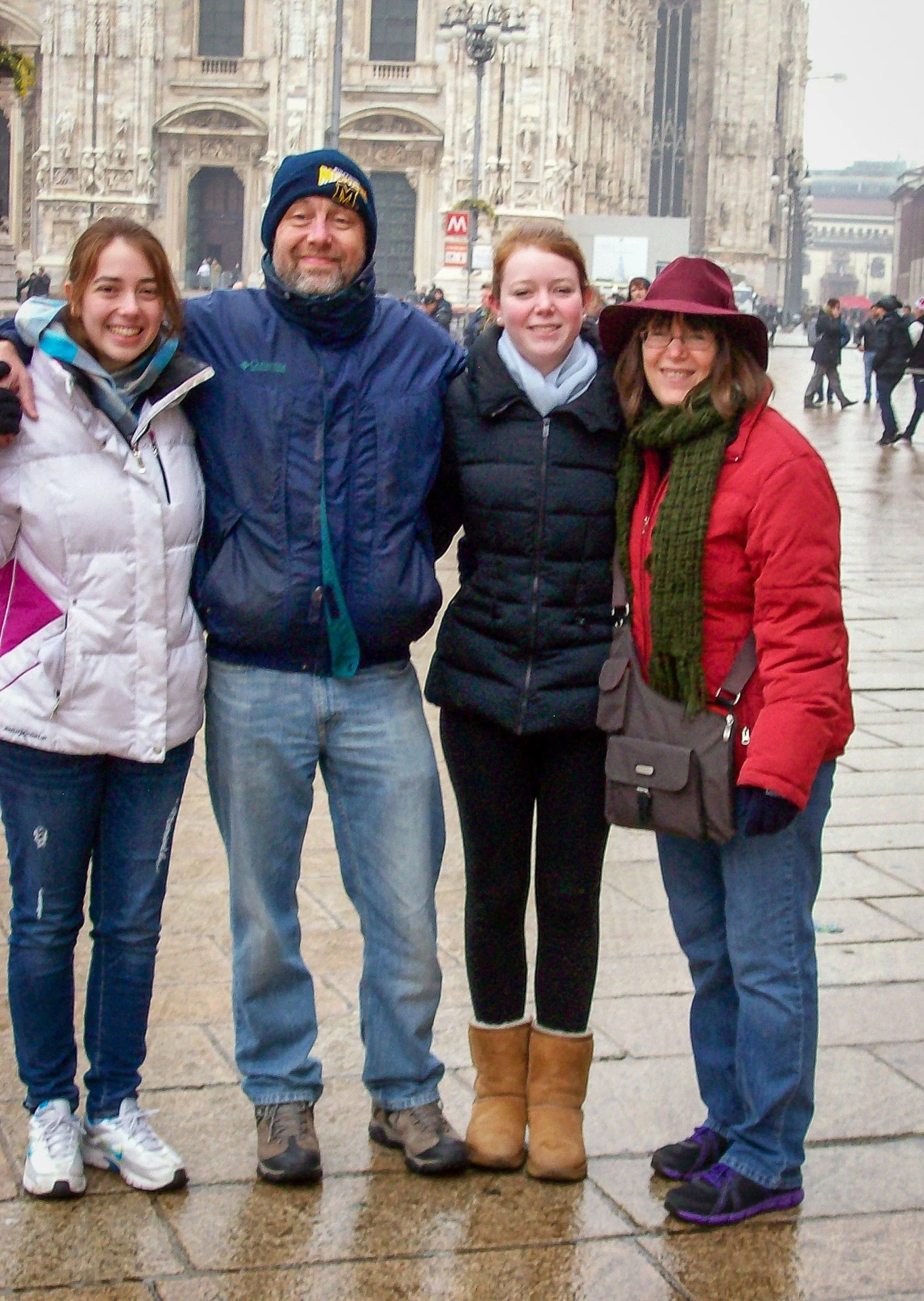 Megan and her family at the Duomo (cathedral) in Milan, Italy.