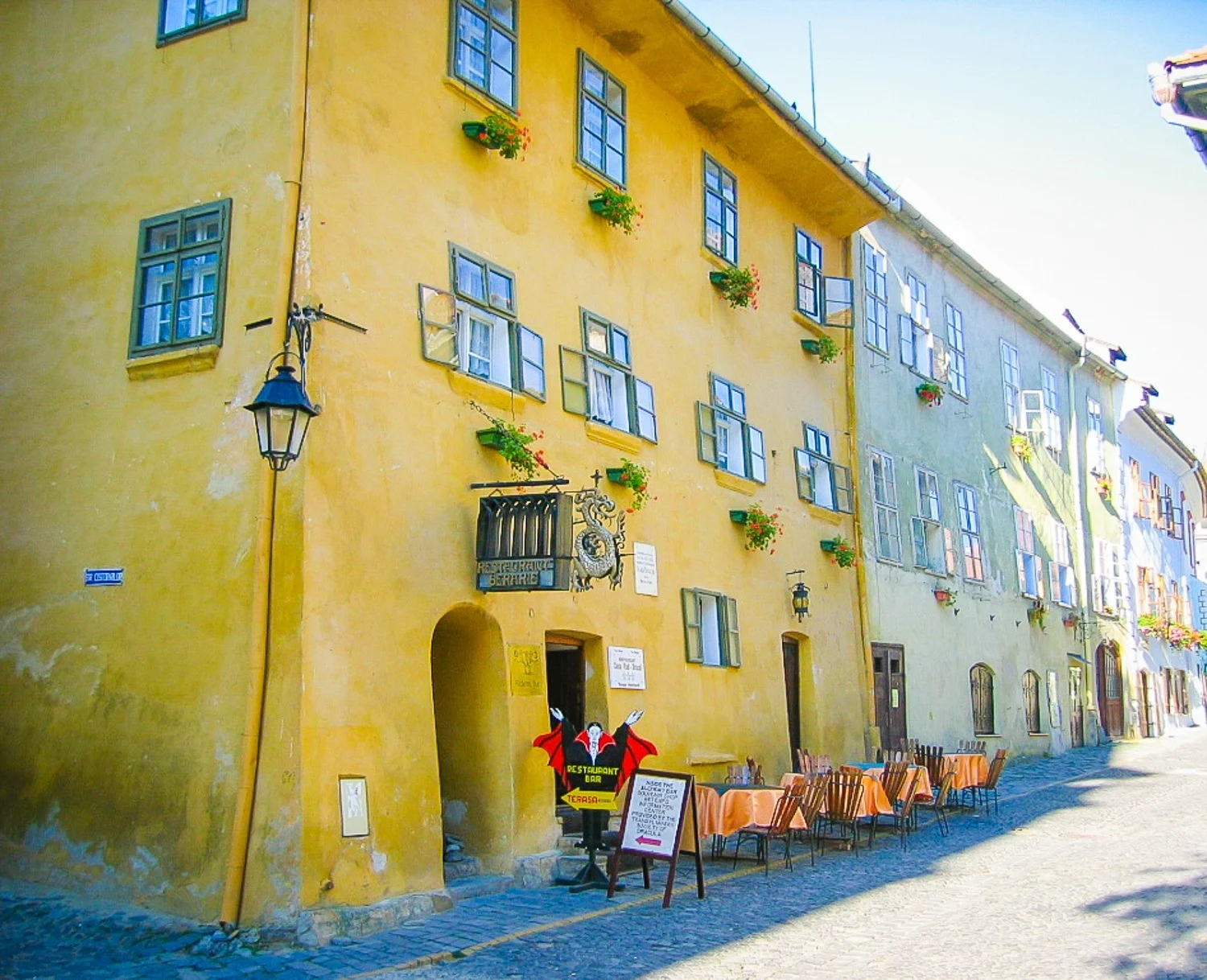 Dracula's place of birth and home till he was 3 in Sighisoara, now a restaurant.