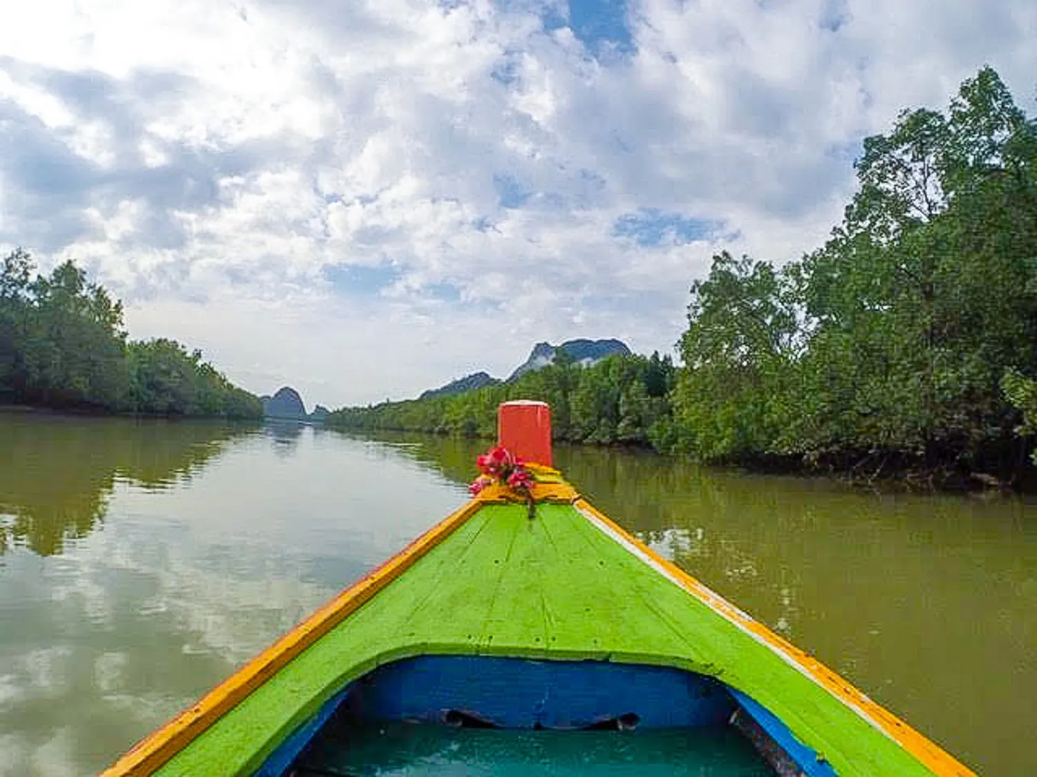 Mark's view from a boat in Thailand headed to James Bond Island.