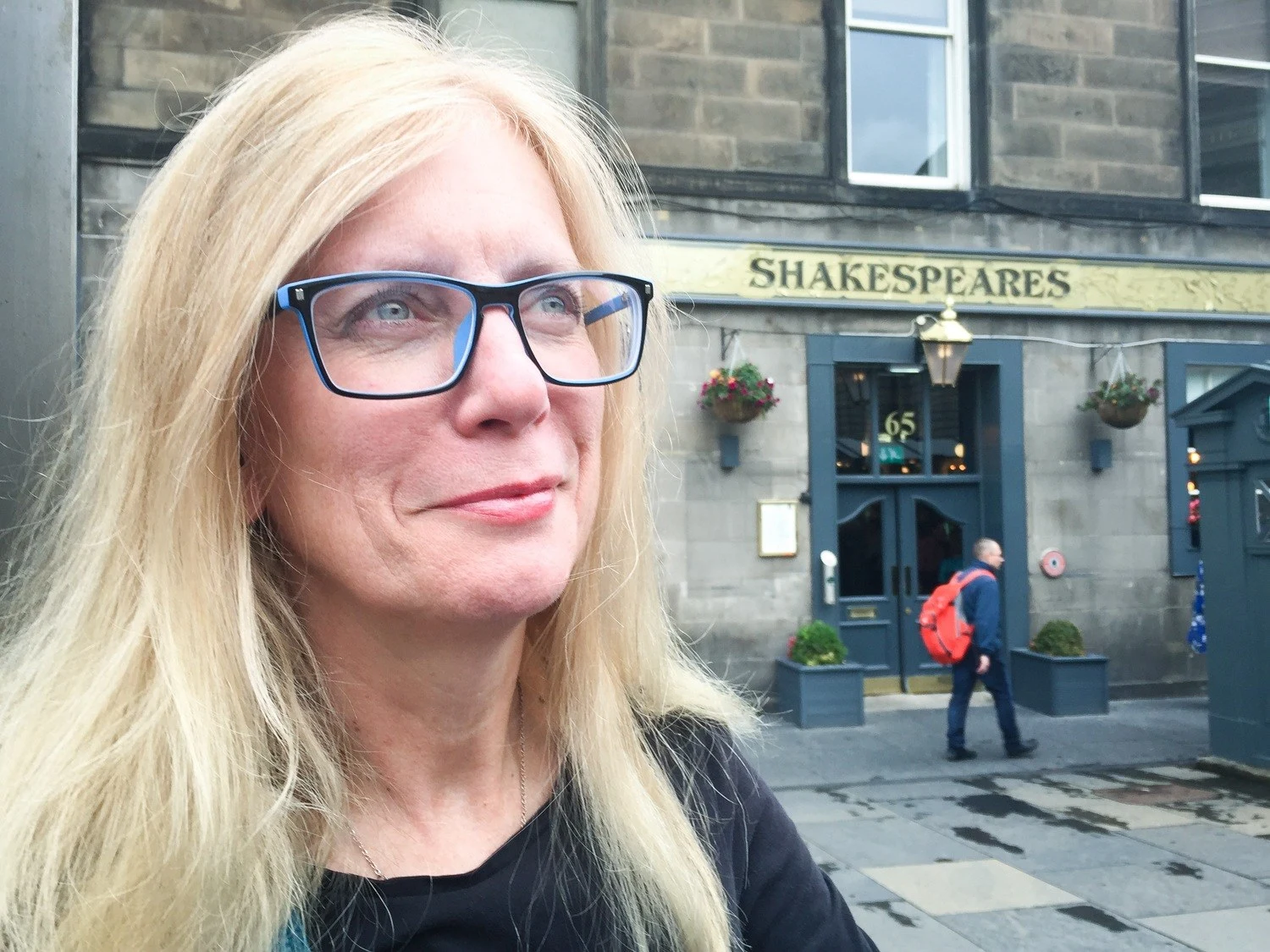 Martha studying Shakespeare where the Bard lived and wrote!