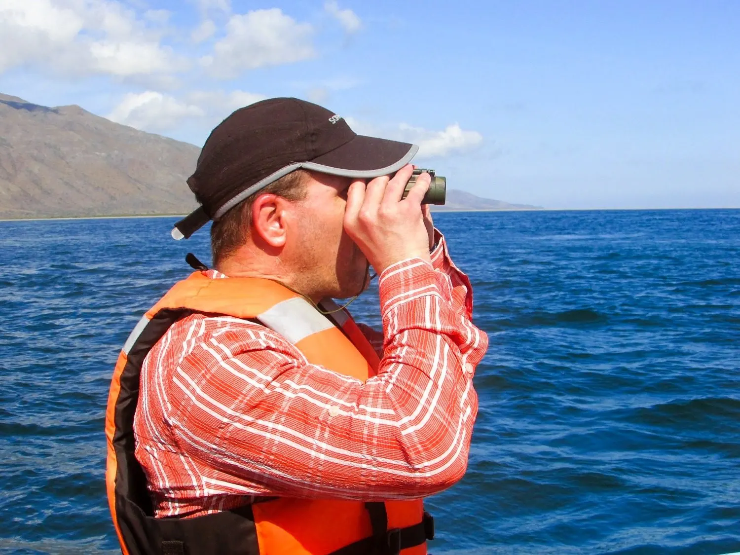 Looking out over the ocean.