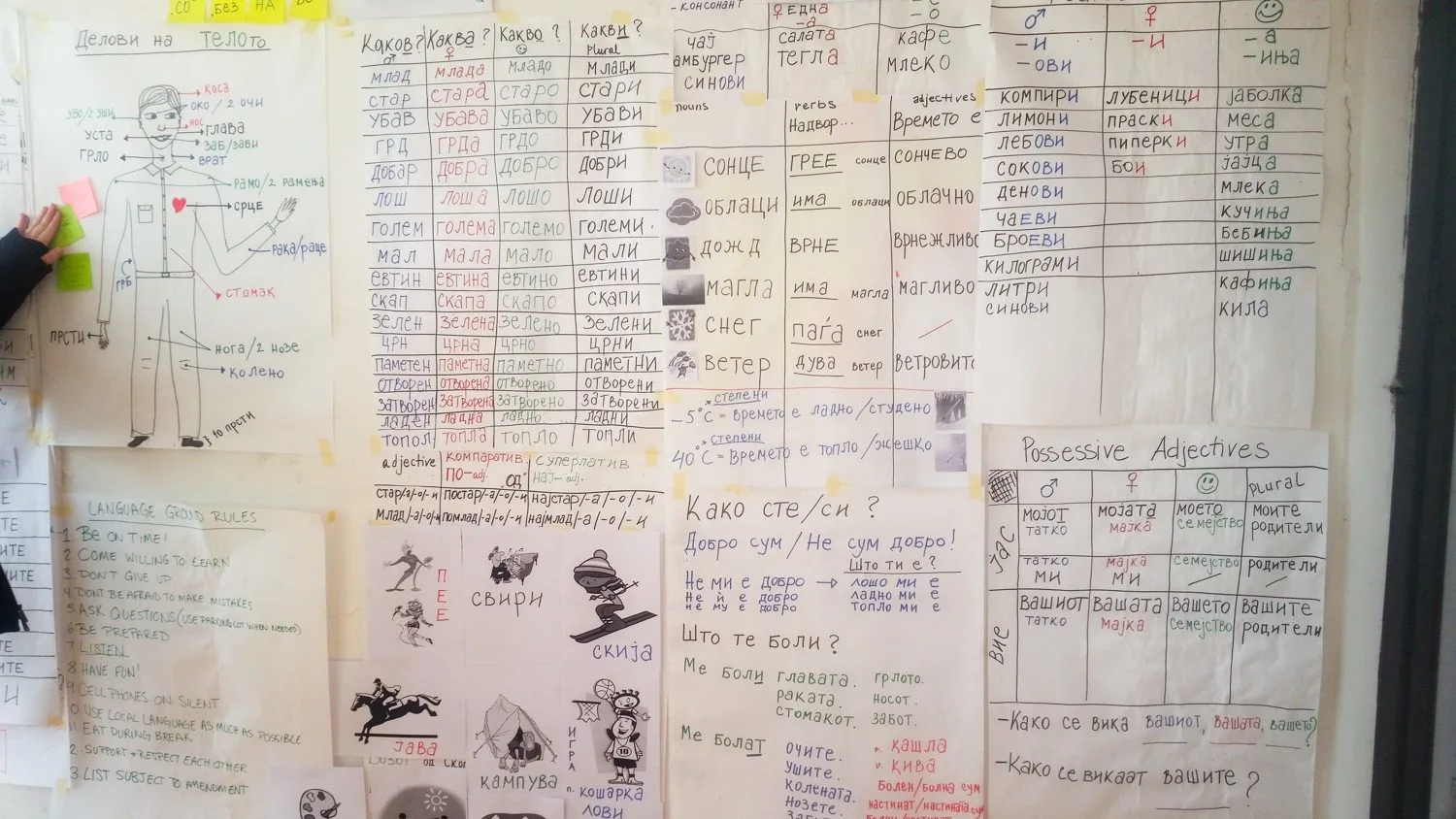 Learning the Macedonian language during pre-service training upon arrival in country.