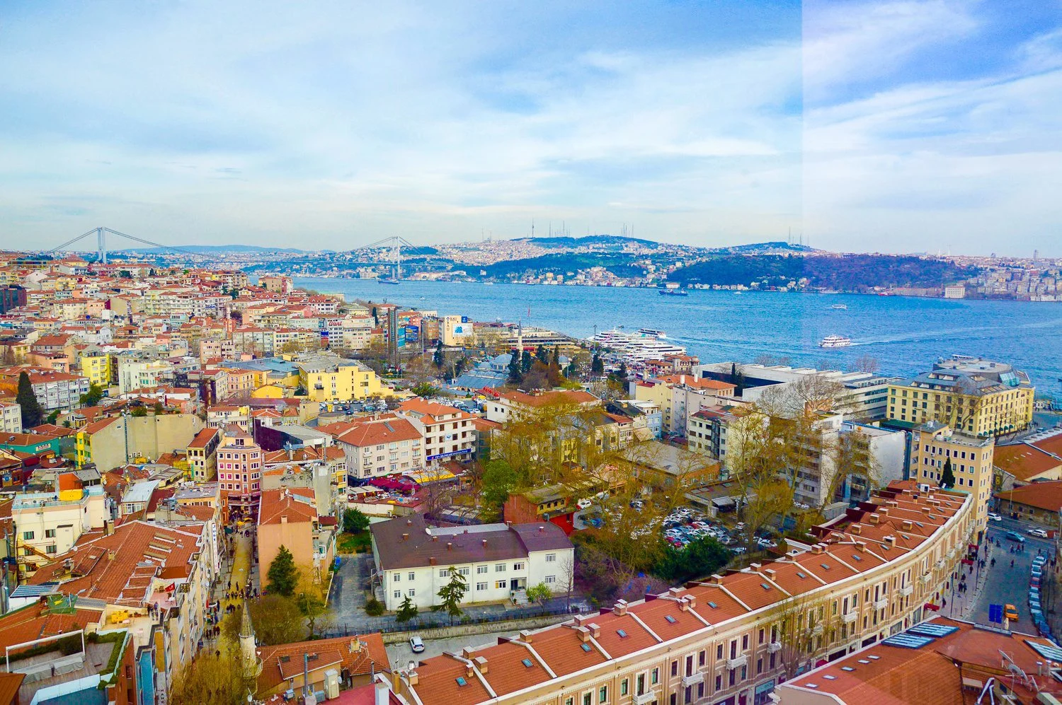 Istanbul, with the Bosphorus in the background.