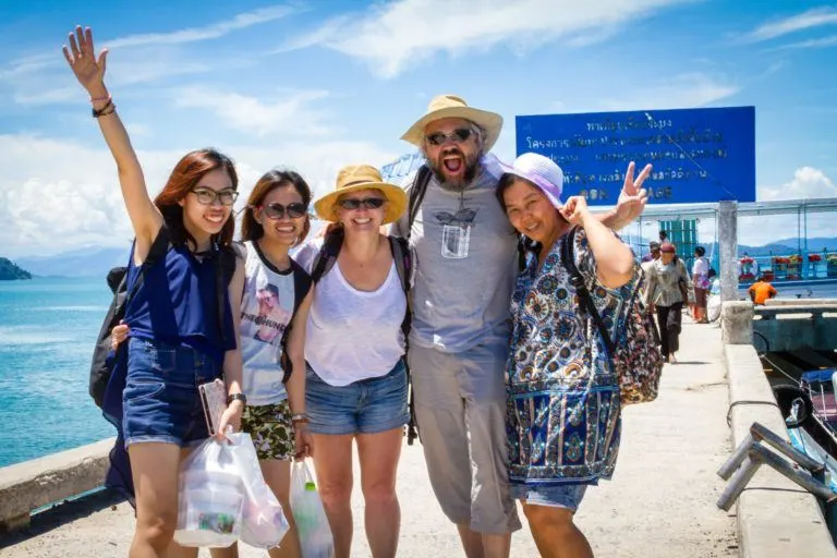 Hanging with adopted Thai family on an island in Thailand.