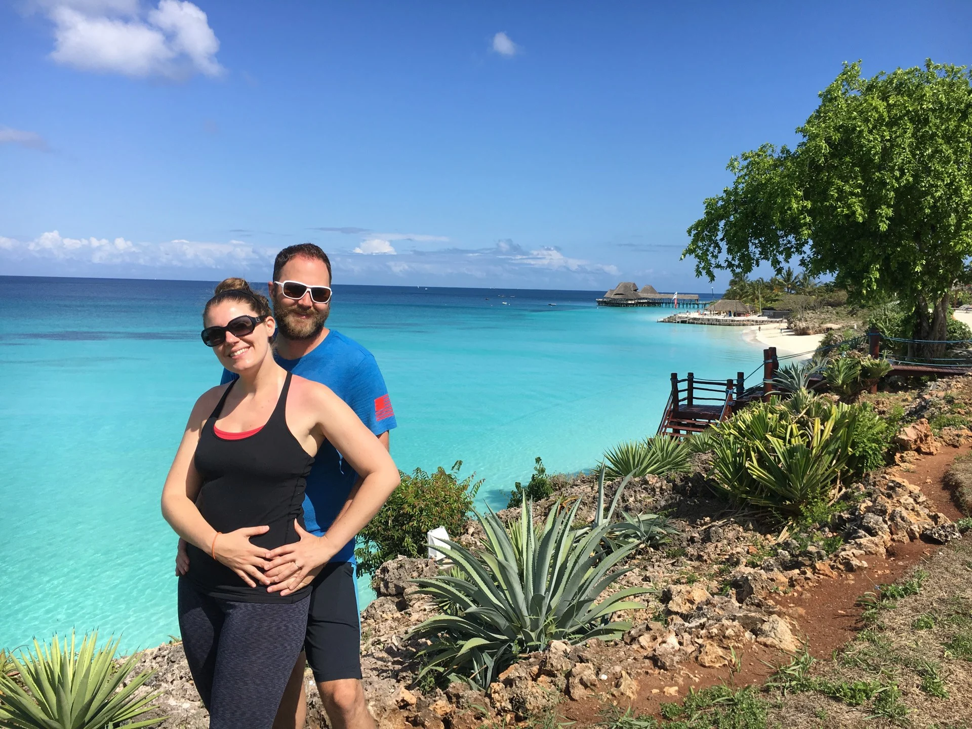Laura and Dax, exploring how blue an ocean can get!