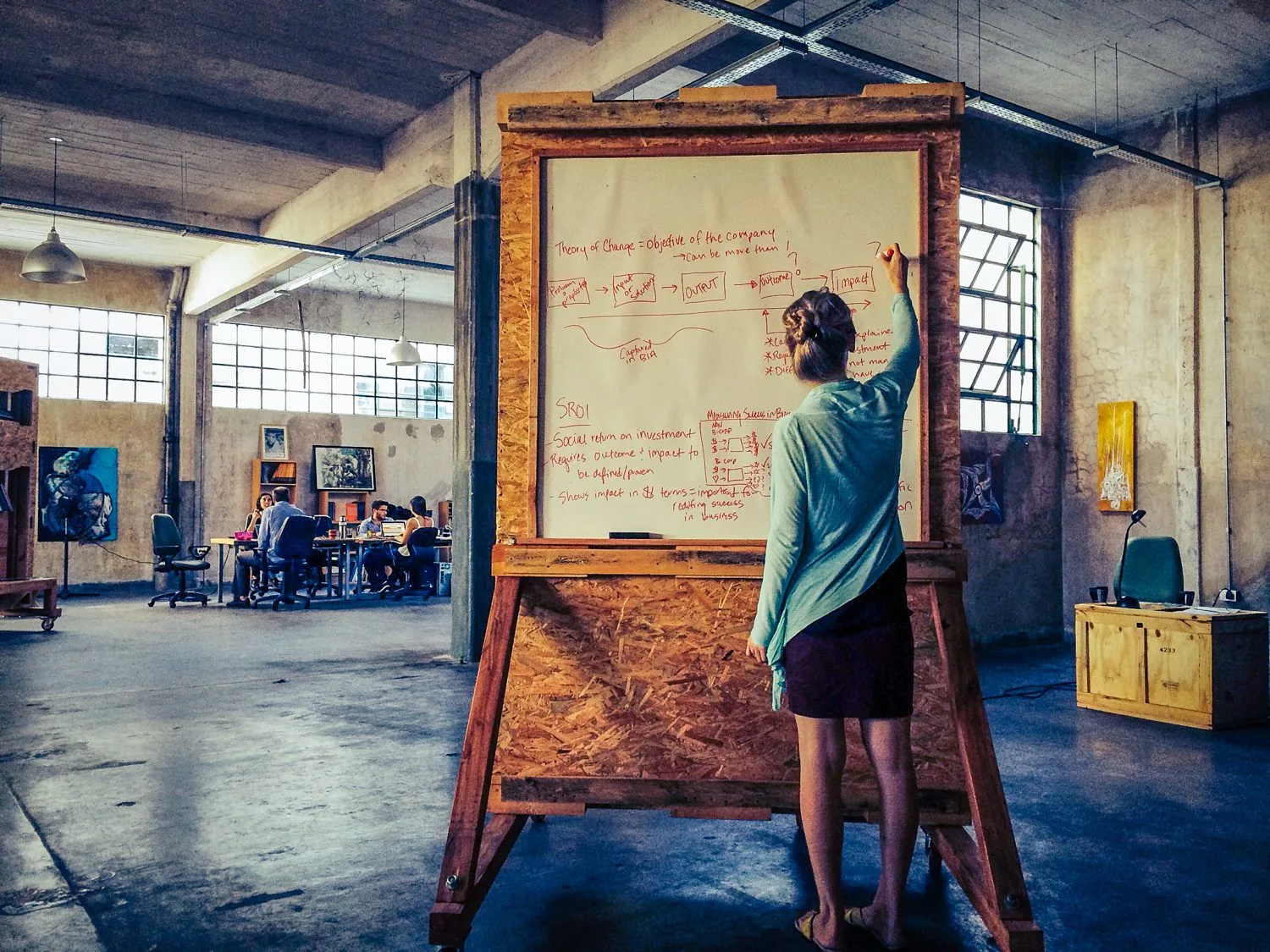 MovingWorlds alumni, Jamie, working on a Social Return on Investment strategy for Sistema B in Argentine.