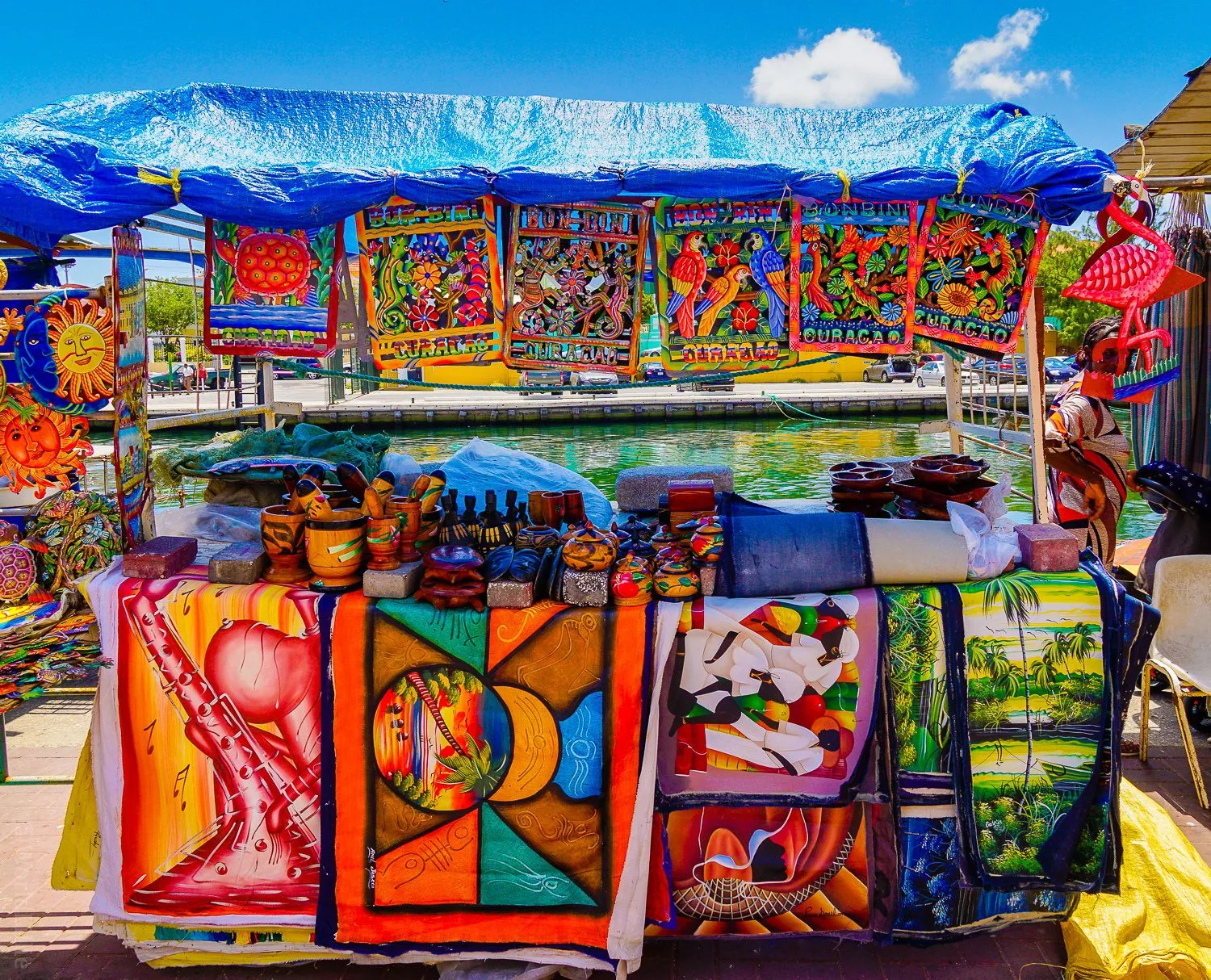 Brightly-colored cloths, like the colors of travel dreams.