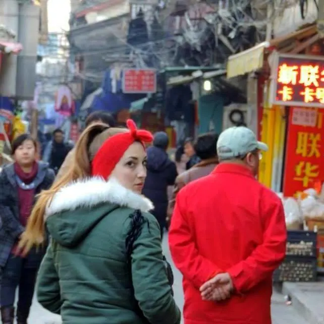 Shannon in China, while teaching abroad there.