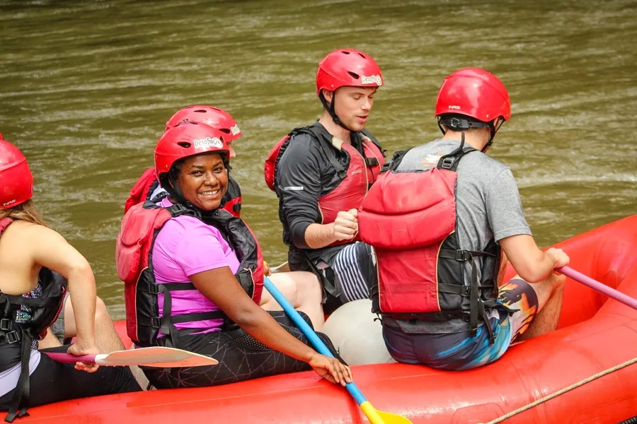 The white water rafting begins! 