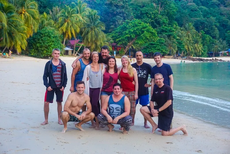 With other teachers on a diving trip in Malaysia.