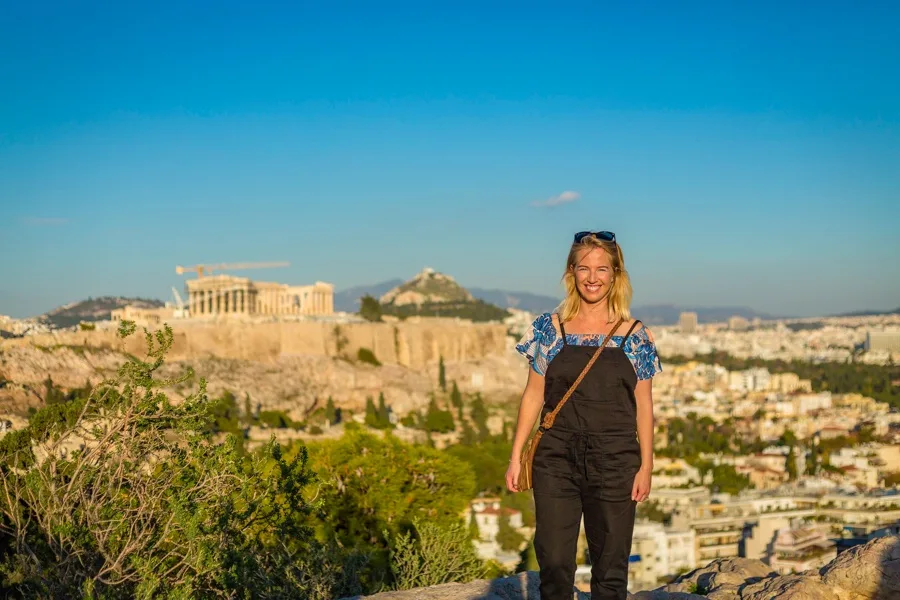 Exploring ancient sites in Athens, Greece.