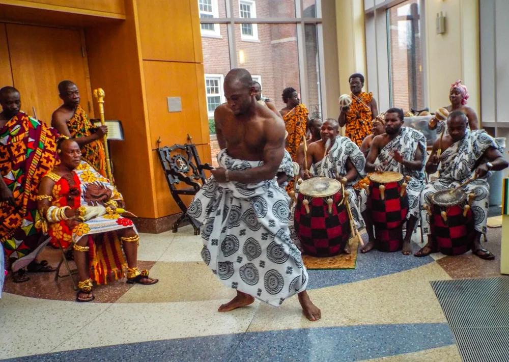 Dancing in front of the Chief (Nana) during his U.S. visit.