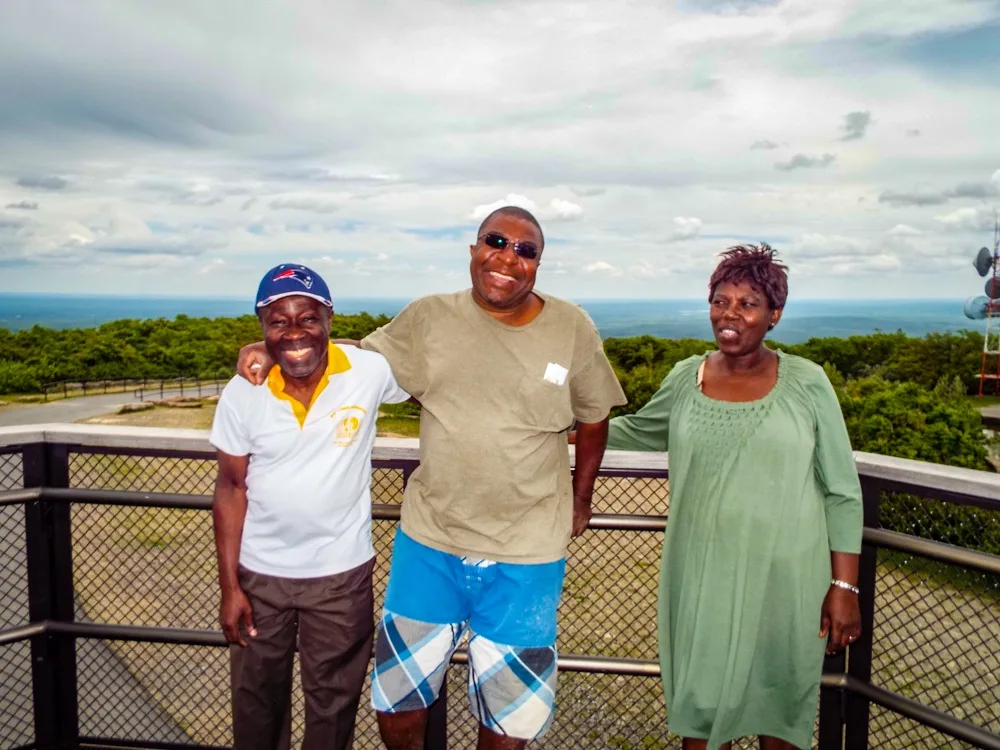 Prince on top of Wachusett Mountain in Massachusetts.