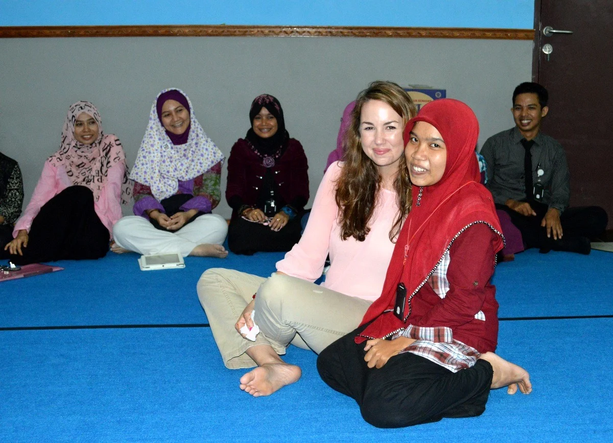 During teacher travel in Indonesia.