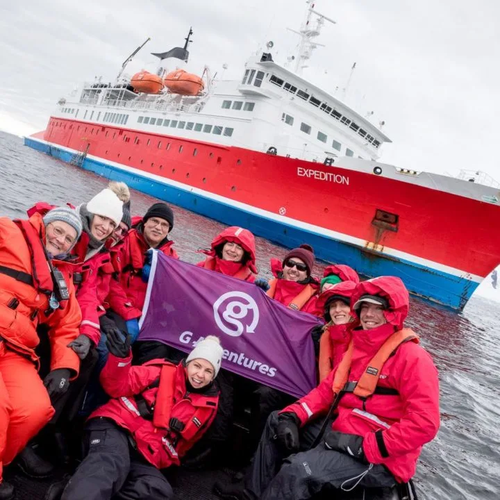 Susan with the G Adventures Expedition ship.