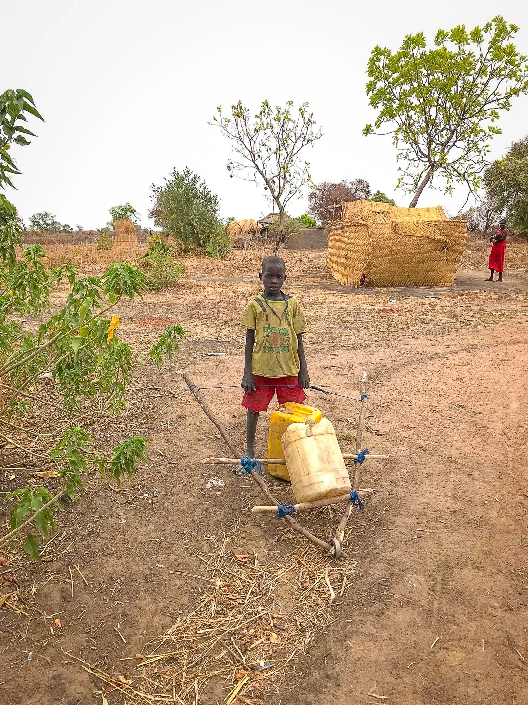 A wheelbarrow for water.
