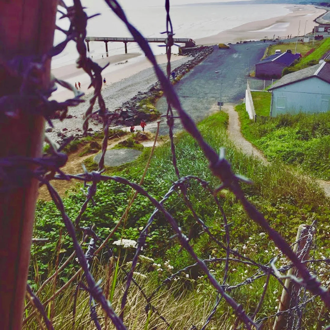 Looking down at Omaha Beach near Normandy, France.