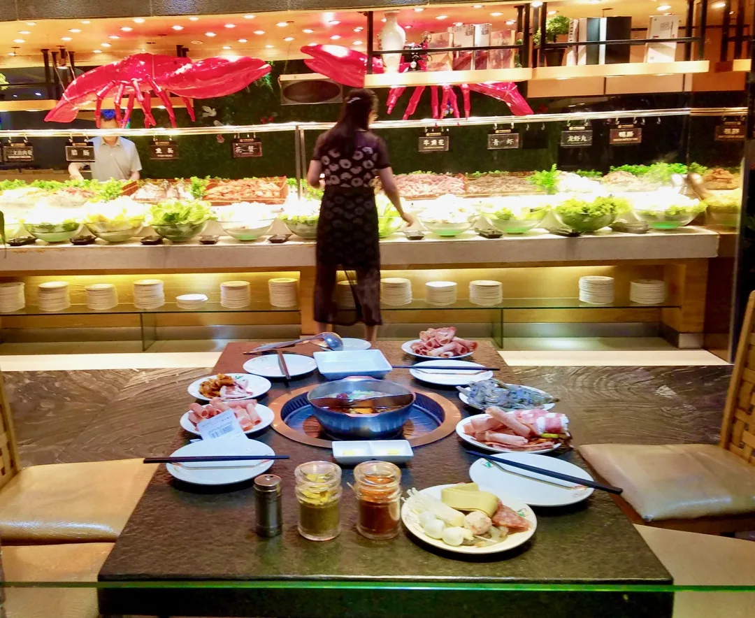 Enjoying a Hot Pot restaurant in China.