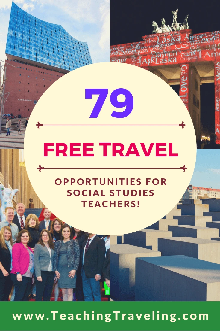 GIANT list of teacher fellowships, grants, scholarships, & summer professional development seminars + tuition reimbursement for social studies & history travel. #teaching #teachers #education #travel #freetravel